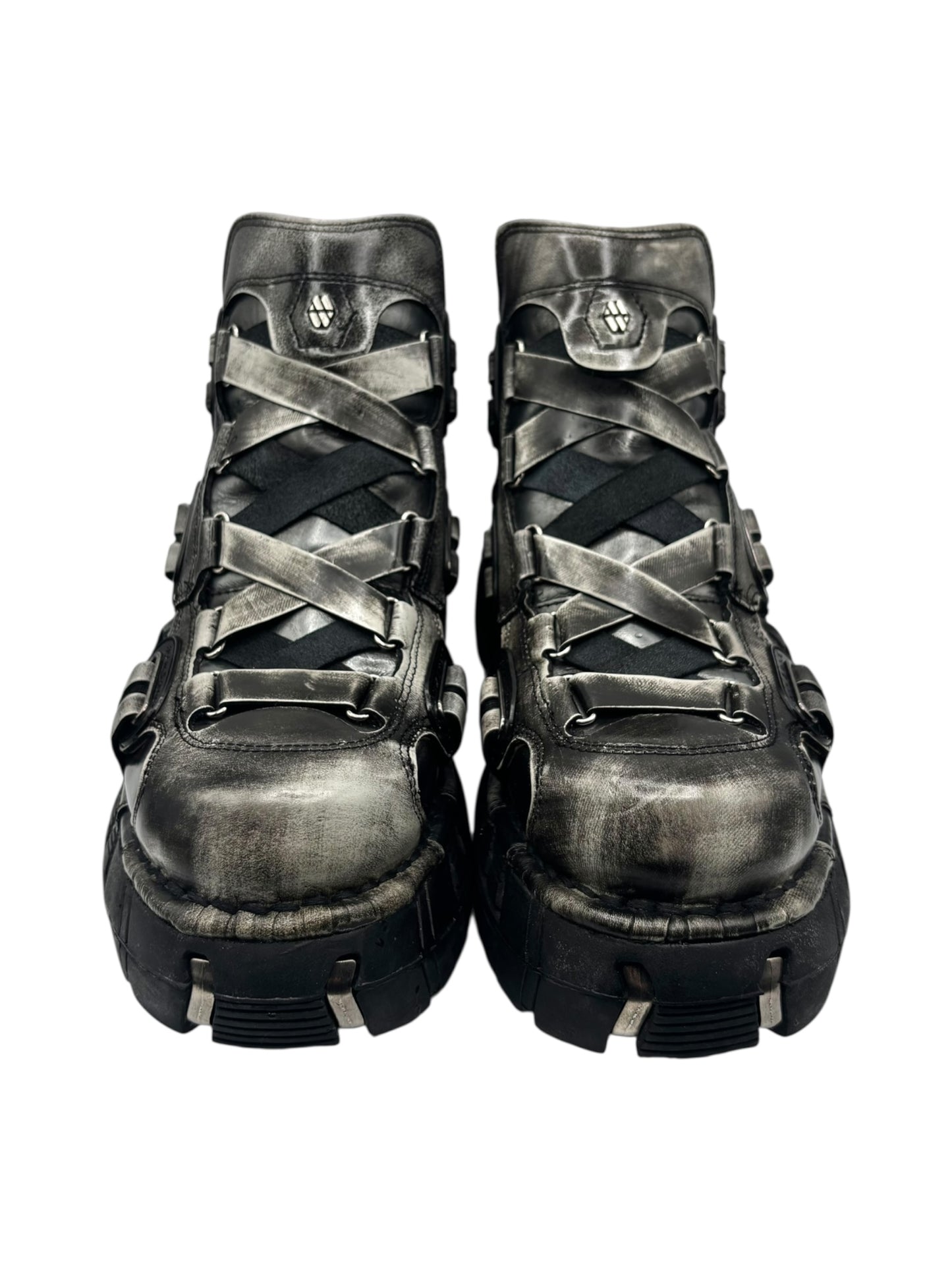 RARE vintage New Rock khaki trailer platform boots