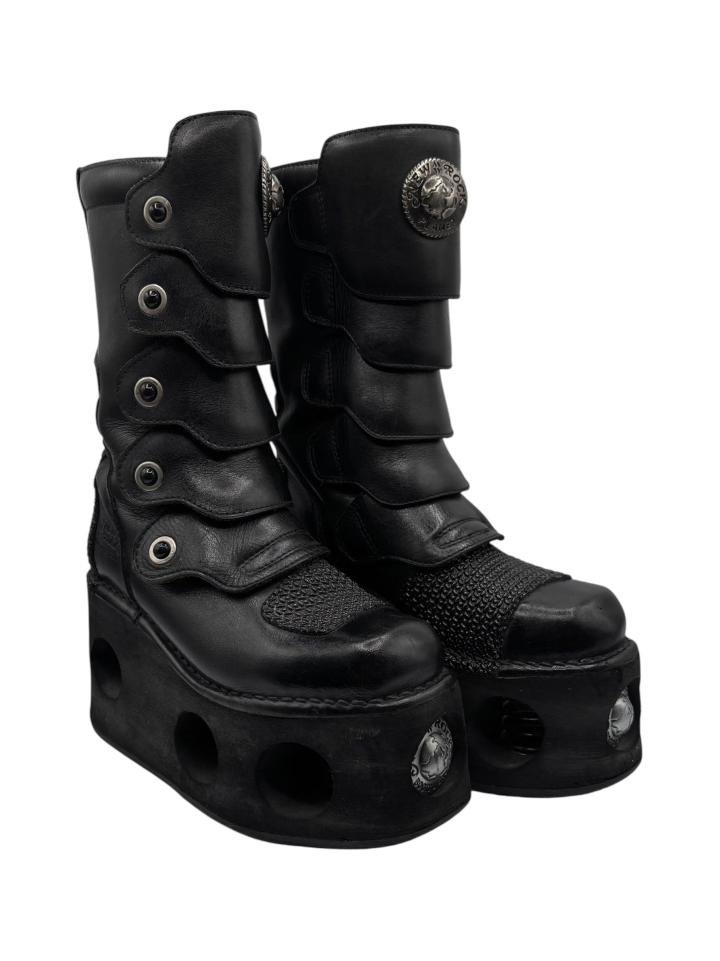Vintage 90s New Rock armoured neptuno platform boots