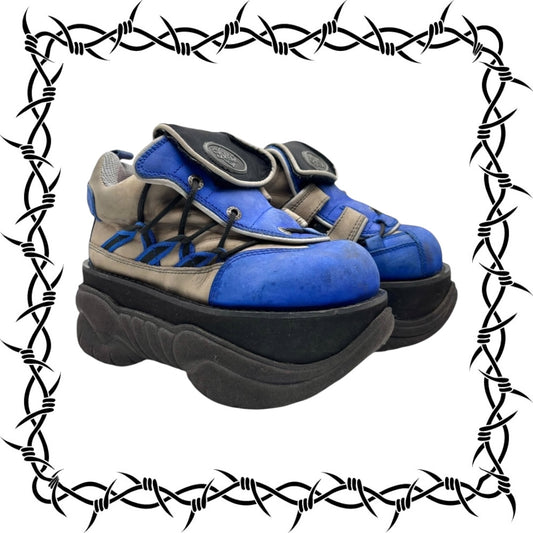 Swear London street mix blue platform boots Size 38