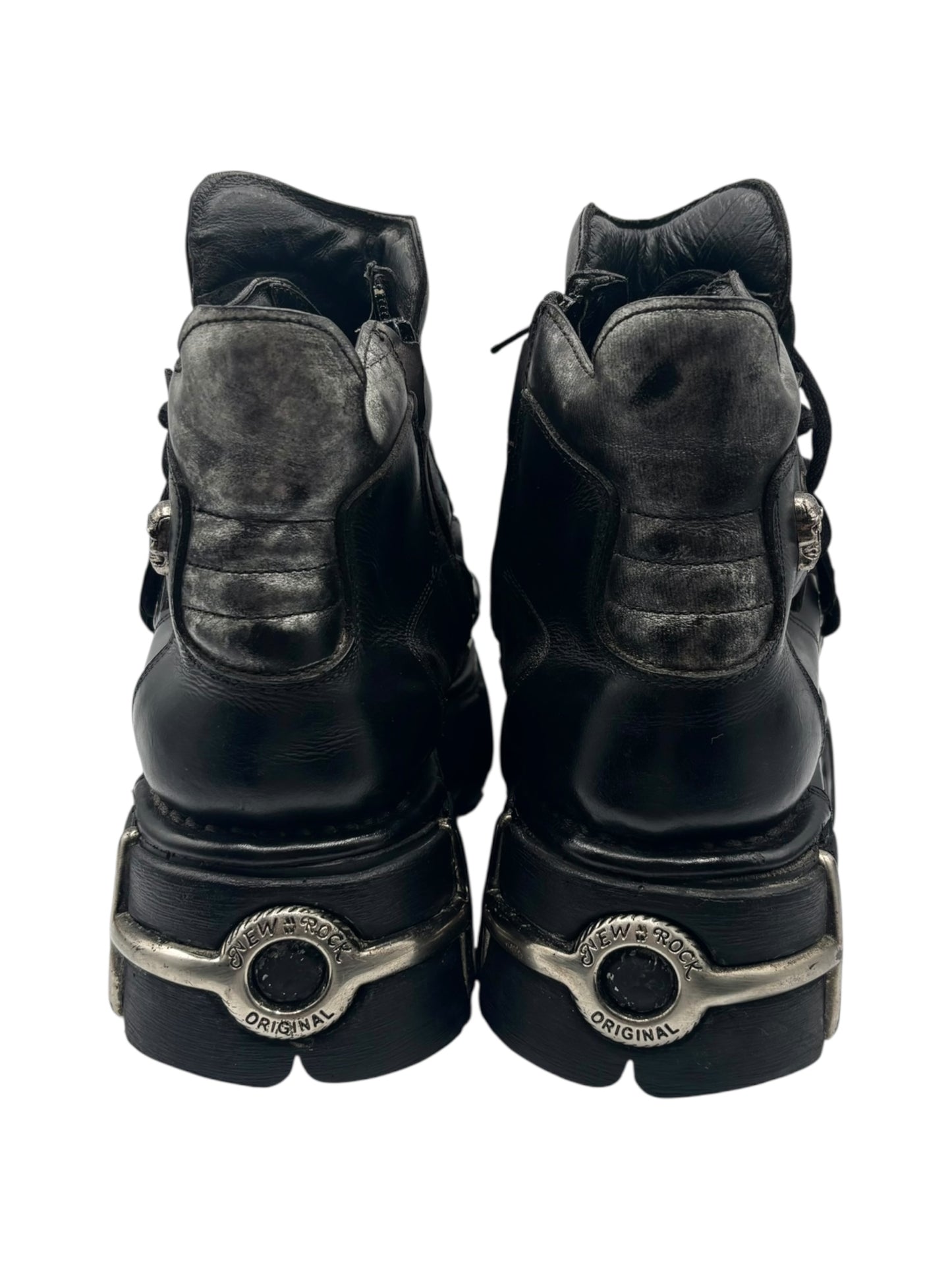 SUPER RARE vintage New Rock side lace platform boots
