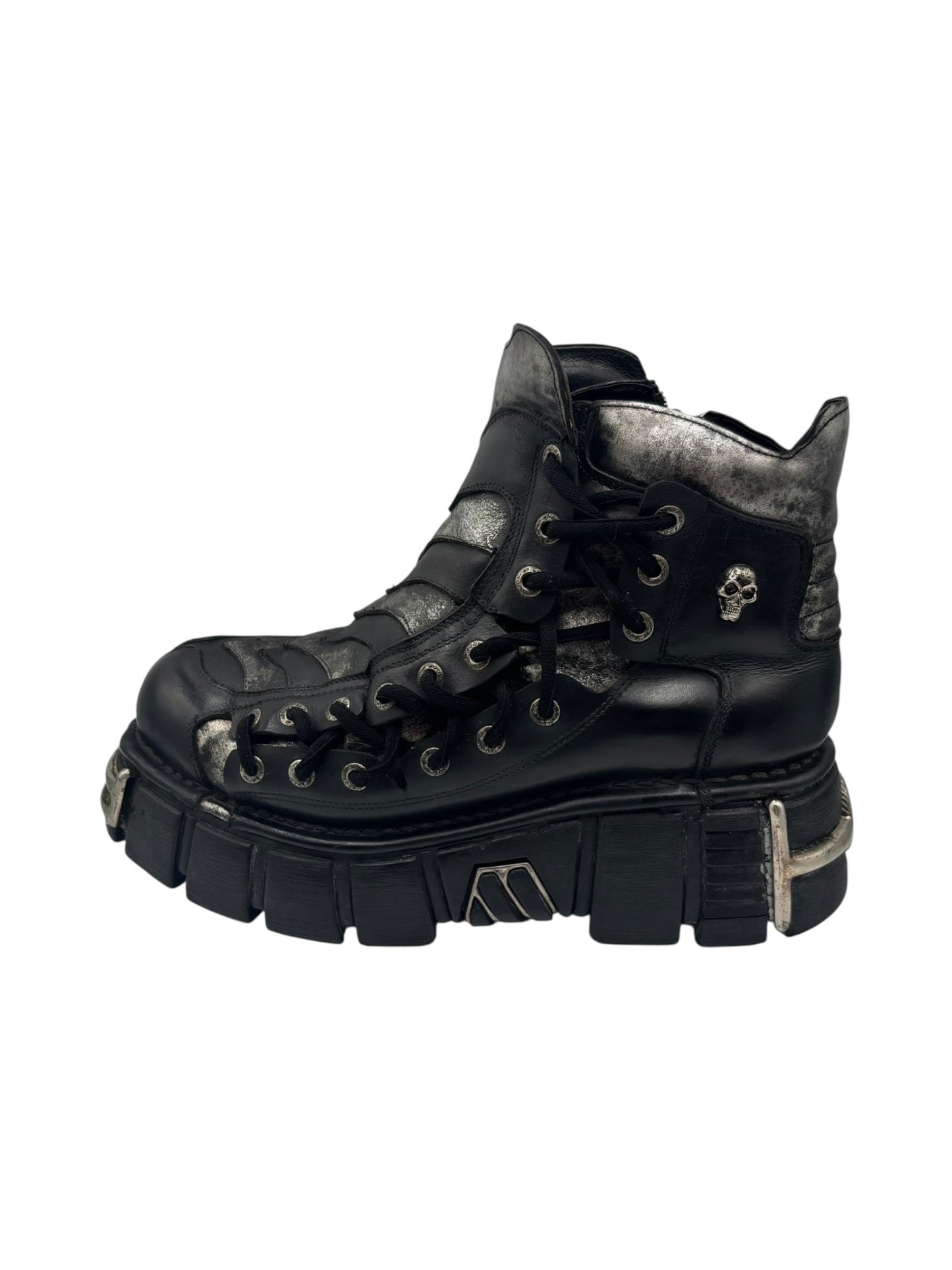 SUPER RARE vintage New Rock side lace platform boots