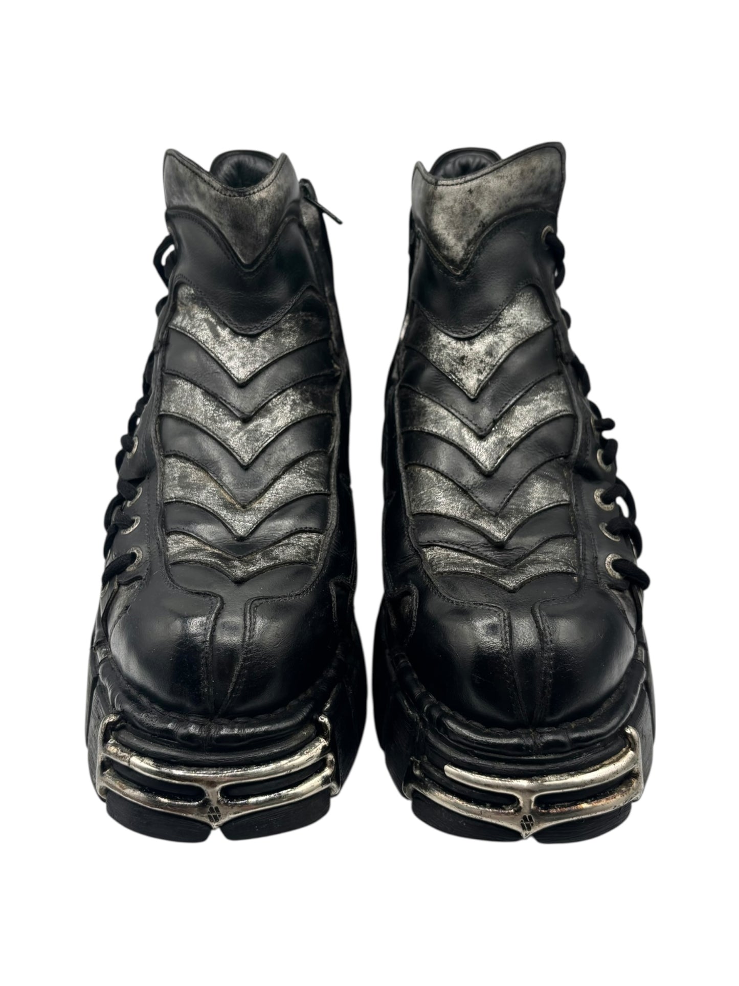 SUPER RARE vintage New Rock side lace platform boots
