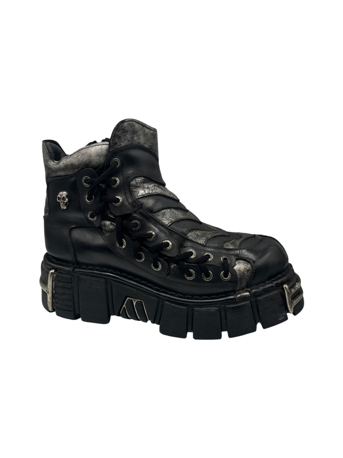 SUPER RARE vintage New Rock side lace platform boots