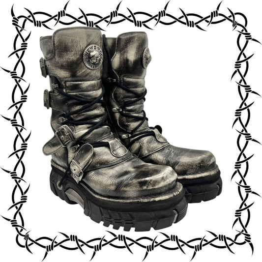 Vintage New Rock super rare khaki/camo platform boots