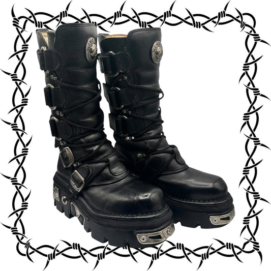 Rare vintage New Rock reactor leather boots
