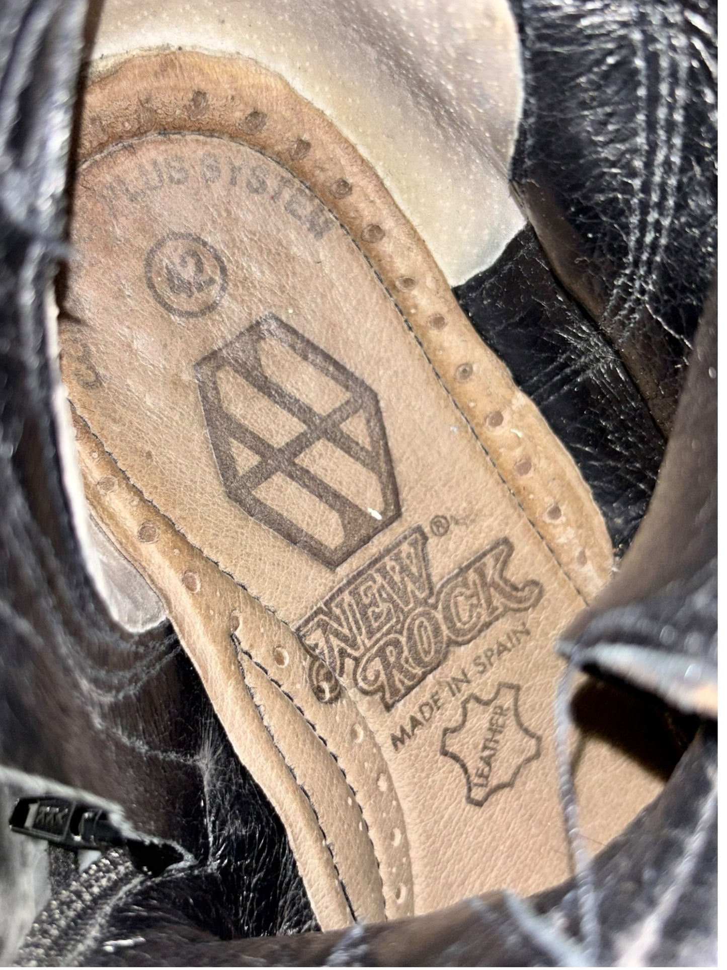 Vintage New Rock knee high leather cross boots