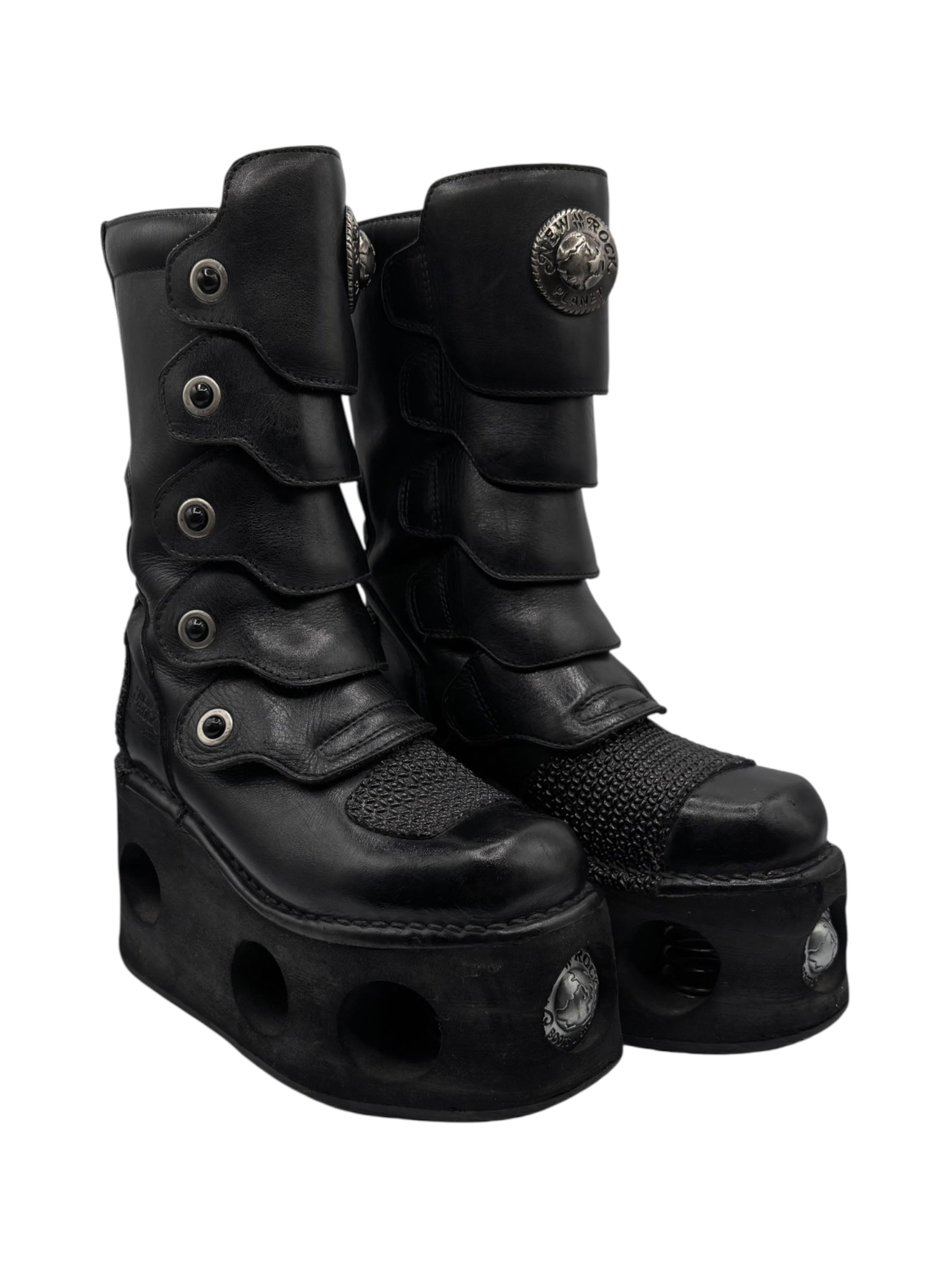 Vintage 90s New Rock armoured neptuno platform boots – NRKSHOP