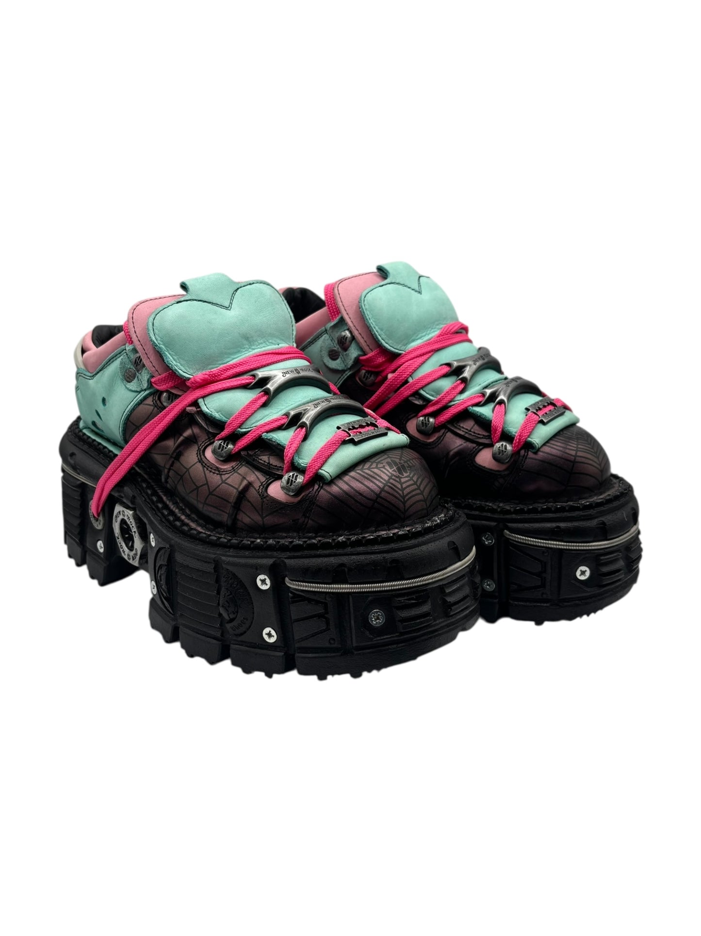 Limited edition New Rock cyan/pink platform boots