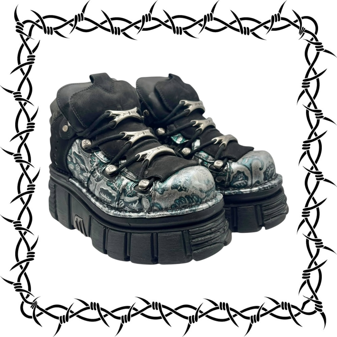 Rare vintage New Rock patterned M106 platform boots