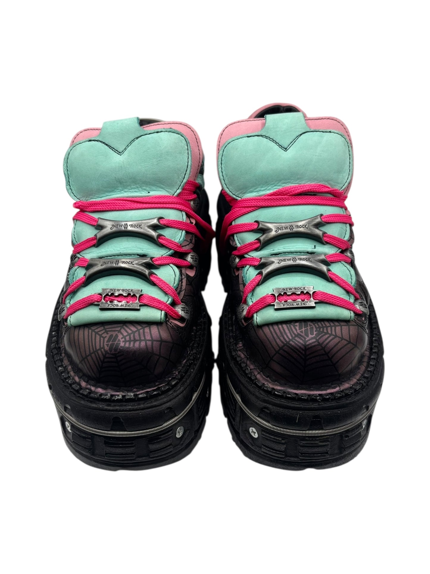Limited edition New Rock cyan/pink platform boots